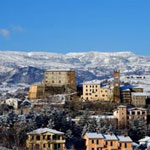 Panorama di Monte Cerignone innevata